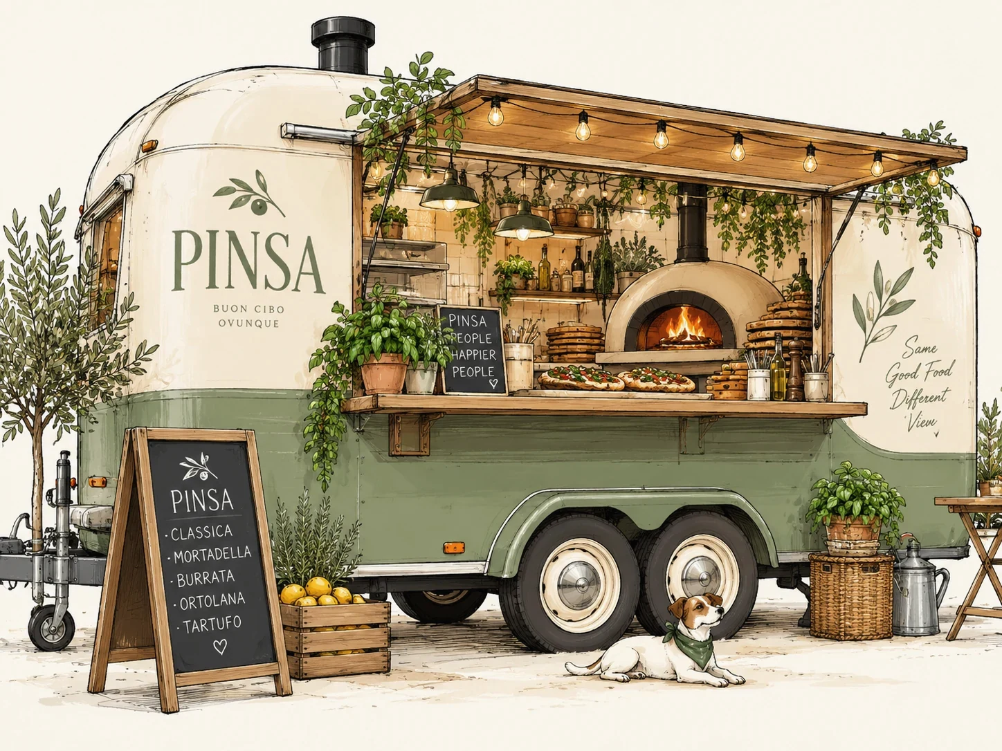 Illustration des Pinvito Foodtrailers